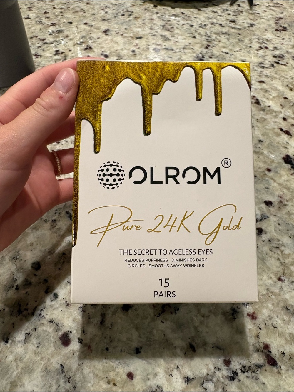 Olrom Pure 24K Gold Eye Patches — Gold, NEW Sealed package